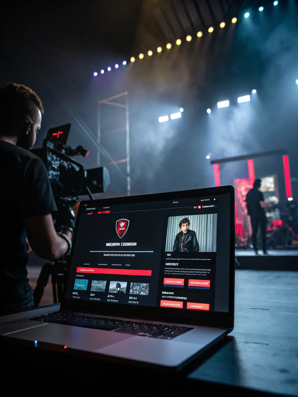 A sleek dark-themed website mockup with animated effects and gold accents on a modern device screen, exemplifying Cane's Advertising Solution Partnership's website design and development service.